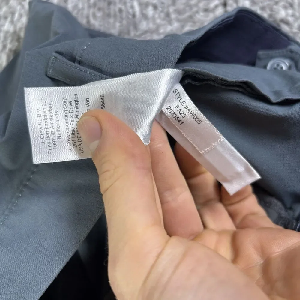 J Crew 484 Tech Pants Mens 34x32 Slim Blue Stretch Performance Golf Preppy Work